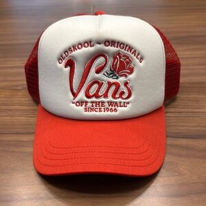 Vans Red and White Trucker Hat